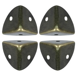 Bivethoi 20 Pcs Metal Box Corner Protectors Bronze Box Corner Edge Guard Metal Edge Guard Cover Decorative Corner Protectors 1"x1"x1" with Mounting Screws
