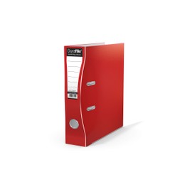 Durafile Lever Arch File, Red File, 'Ergonomic Curved Spine' Single Folder, Glossy Heavy Duty Board Construction with Metal Mechanism, Suitable for A4 Documents, Storage File folders