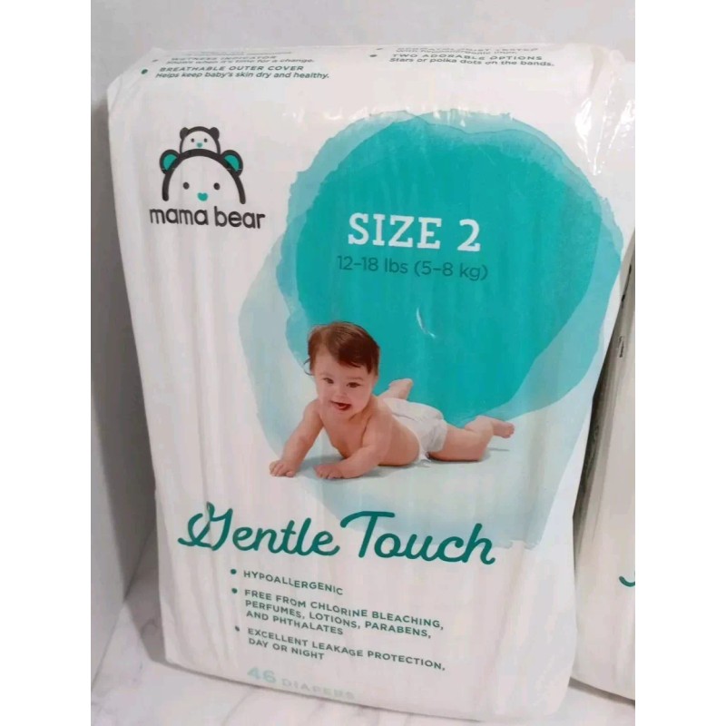 Mama Bear Gentle Touch Diapers Size 2 Hypoallergenic 46 Count