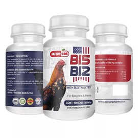 B 15 & B-12 for Roosters, Chickens Para Gallos NUTRI-LINE 100 Tab