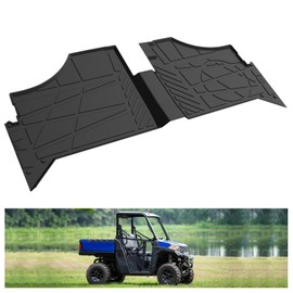 KIWI MASTER Floor Mats for 2022-2026 Polaris Ranger SP 570/ Crew Accessories, Custom Fit All Weather UTV Mats, Heavy Duty TPE Floor Liners, Front Row, Black