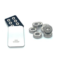 RSProRiders - 8 Pieces of Hybrid Ceramic 608 RS High Performance Bearings and Presentation Tin for Skateboard Trucks Scooters Wheel Roller Skate