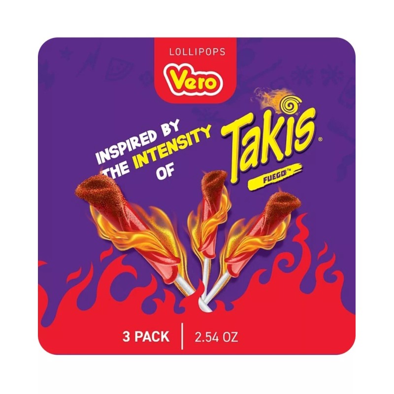 Vero Takis Lollipop Vero Chamoy w/ Chili Powder Dip Candy