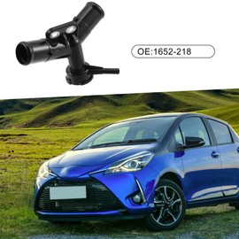 A ABSOPRO Coolant Thermostat Water Inlet Pipe 16502-21080 for Toyota Yaris 2007-2016 Metal Black (Set of 1)