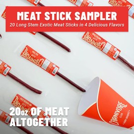 Carnivore Club Exotic Jerky Bouquet - Includes 20 Delicious Exotic Meat Sticks in 4 Flavors - Jerky Lover Gift - Fun Gift For Men and Women - Wild Game Sampler