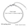 Sterling Silver Chain Bracelet for Women Thin Cuban Link Wrist