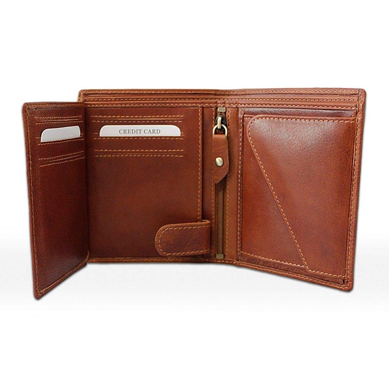 MIKA 14112102 Genuine Leather Wallet Portrait Format Wallet with 9
