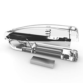 Office Supplies Stapler, Transparent Plastic Shell, and Silver Metal Inner core, with 1-Row Staples(100Pin)