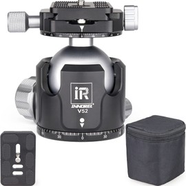 INNOREL Free Head Ball Head, Microtremor, V Series, Low Center of Gravity, Load Capacity Up to 66.1 lbs (30 kg), Ball Head Diameter 2.0 inches (52 mm), Reinforced CNC Aluminum Alloy, Tripod, Monopod,