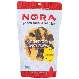 Nora Snacks Tempura Spicy Flavor Crispy Seaweed Snack, Gluten Free, Non GMO, 1.6 Ounce (Pack of 12)