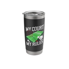 My Court My Rules Badminton Player Stainless Steel Insulated Tumbler