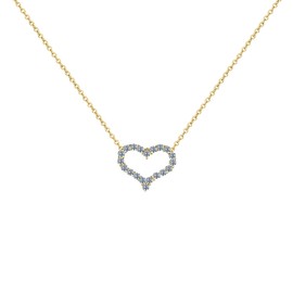 Dunnett Taylor Gold Plated Sterling Silver Moissanite Heart Pendant Necklace 0.6CTTW