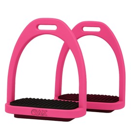 AK Baspro Horse Plastic Stirrup High Strength Durable Quality Plastic Riding Stirrups, Safety Stirrups Equestrian Stirrups Treads with Non-slip Rubber Pad AKRS-6047-02 (Pink, 4.75'')