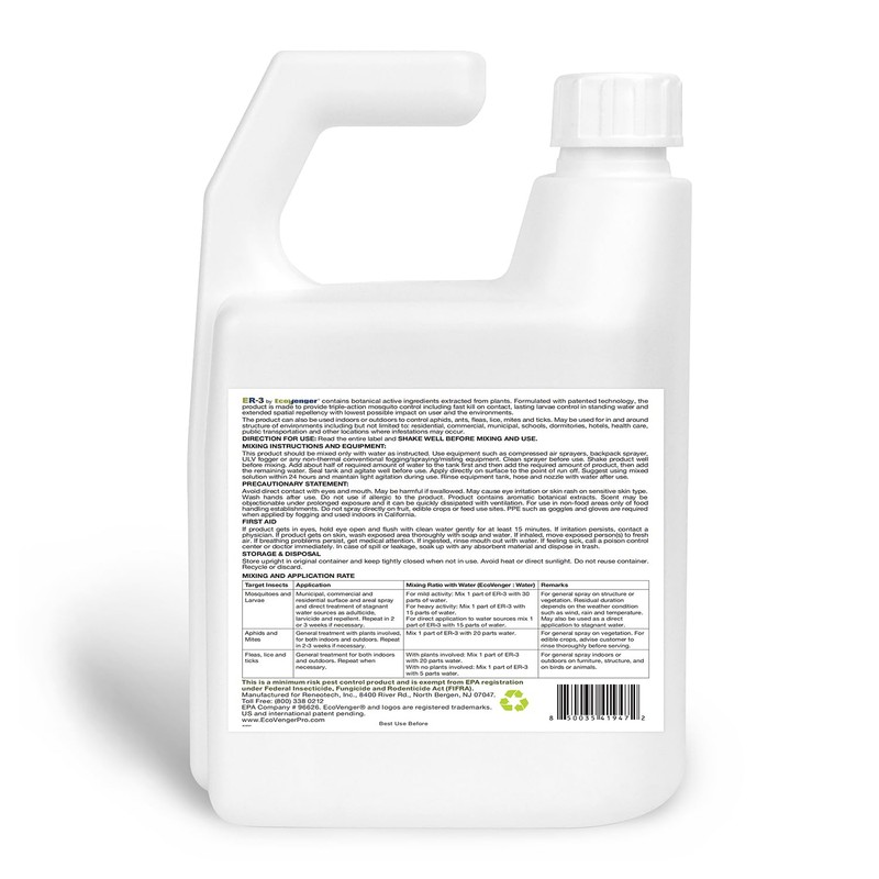 EcoVenger ER-3 Insect Killer Concentrate Professional 1 Liter/32 OZ
