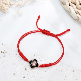 JENDEAR SHINE Clover Bracelet for Women, Hand Braided Rope Clover Charm Bracelet, Birthday Gifts for Women Sisters Friends