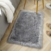 LOCHAS Soft Fluffy Grey Faux Fur Rugs for Bedroom Bedside