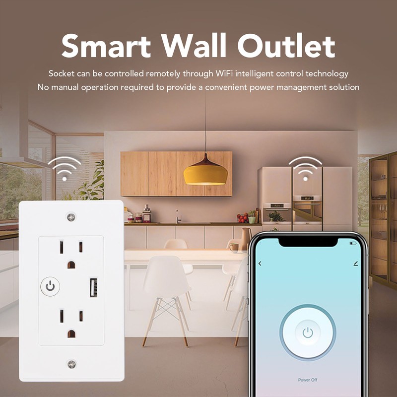 Smart Wall Outlet USB Voice Control Multifunctional WiFi Wall Socket
