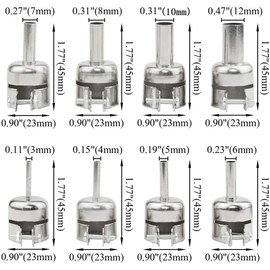 Hot Air Gun Nozzle, Heat Gun, Airgun Nozzle, Heat Gun Nozzle Kit, Extended Elbow Nozzle, Universal Use, Heat Resistant Nozzle, Round Heating Nozzle, Hot Air Nozzle, Heat Treatment, DIY, Industrial (0.1 - 0.2 - 0.2 - 0.2 - 0.3 - 0.3 - 0.39 - 0.39 - 0.39 - 0.35 - 0.35 - 0.35 - 0.35 - 0.4
