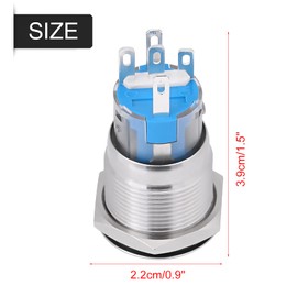 QANYEGN Push Button Start Switch, Engine Start Button, 12V White LED Car Engine Start and Stop Push Button Switch for Most Cars(Silver Stainless Steel)