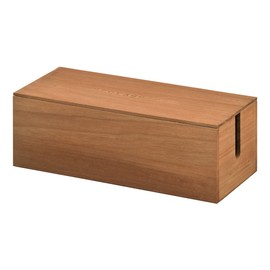 Bon Furniture Cable Box, Wooden, Approx. Width 15.4 x Depth 6.3 x Height 5.5 inches (39 x 16 x 14 cm), Cable Storage, Tap Storage, Wiring Box, Walnut