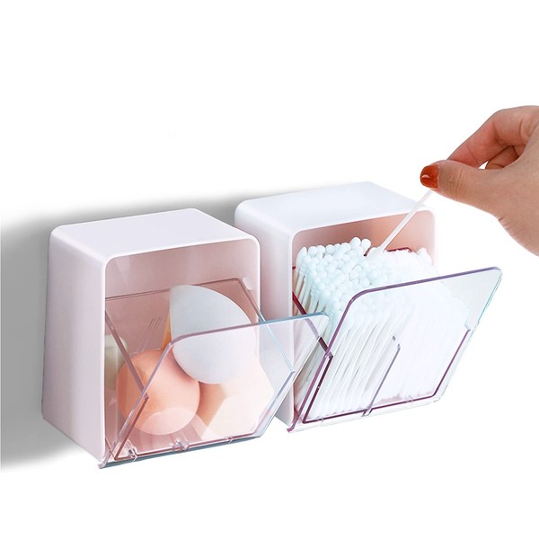 Lawen Creative Set of 2 ABS cotton buds storage with