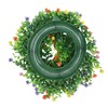 Flower Wreath Spring Babysbreath Faux Round Flower Wreath for Living