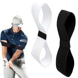 TRKETK 2 Pcs Golf Connection Band, Golf Training Aid Arm Tape Swing Training Aid Connection Bands Hand Swing Elastic Band for Men, Women & Kids Posture and Alignment Correction