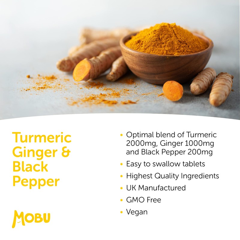 Turmeric 2000mg with Black Pepper & Ginger 120 Tablets |