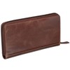 Mancini Casablanca Full Grain Leather RFID Secure Clutch Wallet, Brown