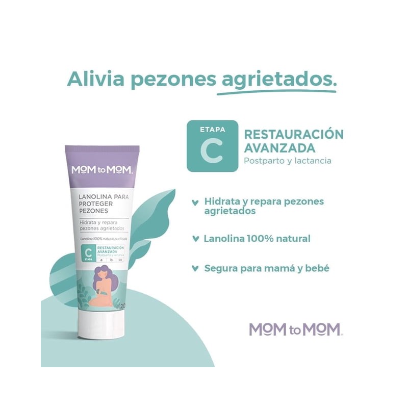 Lanolina para el cuidado de pezones Mom to Mom etapa