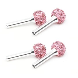 Shakas 4 PCS Bling Car Inner Door Lock Knobs, Diamond Decorated Door Lock Pull Pin Rod, 4.5 mm Aperture Bolt Buckle Interior Modification Accessories, for Most Cars Trucks (Pink)