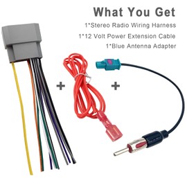 Thewinio Car Radio Stereo Wiring Harness with Antenna Adapter for 2006-2016 Dodge, 2007-2016 Jeep, 2004-2016 Chrysler Car Aftermarket Cable Plug Connector Replacement