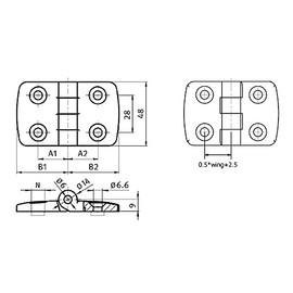 Scharnier Kunststoff leicht 30/40