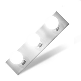 DYSMIO Lighting Three Light Vanity Strip - Hollywood Style Mirror Fixture with Chrome Plates – Salon-Grade Accessories for Bedroom, Bathroom, Dressing Room, Makeup Studio - 18 x 4.25 Inches