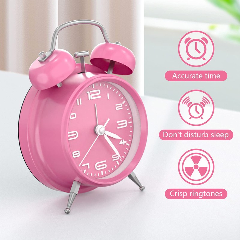 Yumyolk Classic Analogue Alarm Clock with Snooze Function, Vintage Quiet