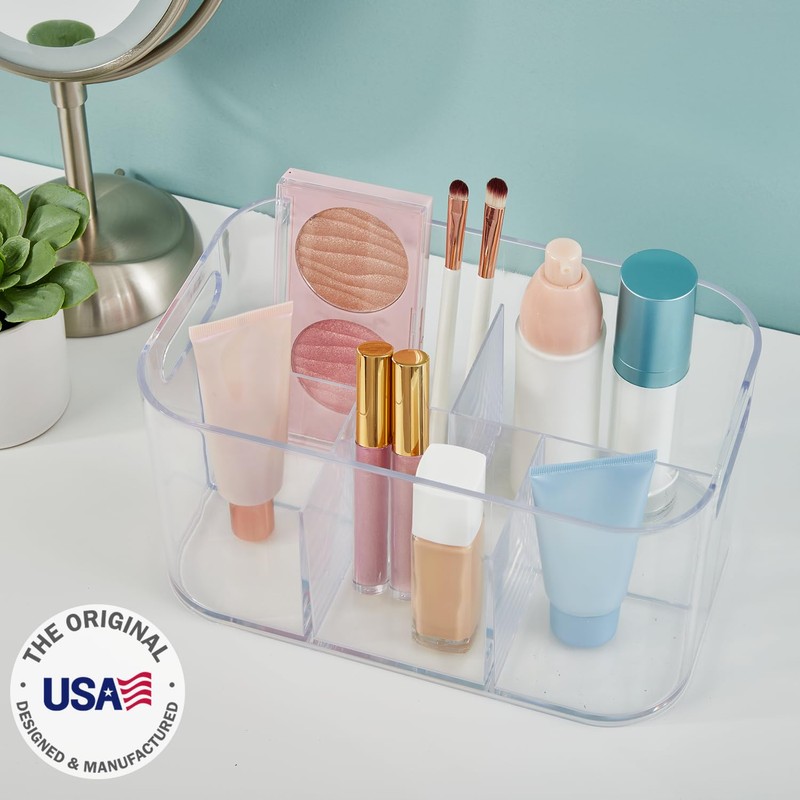 STORi Bliss 5-Compartment Plastic Cosmetics Storage Organizer | Clear |