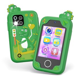 Kids Phone Toy for Boys Girls Age 3-10, 2.8”Touchscreen Phone Toy Gifts with Dual Camera, Learning Games, Music Player and 32GB Card (Green)