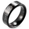 SHARDON Men's 8mm Black Beveled Tungsten Ring with Engraved Firefighter