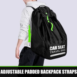 Car Seat Travel Bag for Airplane, Large Car Seat Bags for Air Travel with Padded Straps, Gate Check Storage Bag/Backpack for Car Seat Airport, Carseat Cover Travel - Baby Travel Essentials for Flying