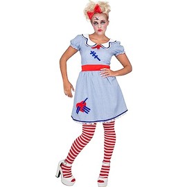Karnival Costumes Scary Porcelain Doll Dress Women's Costume Small 6-8 Blue
