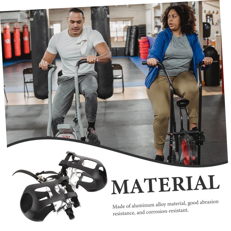 Outanaya 1Pair Rotating Pedals for Exercise Bikes Easy Installation Straps