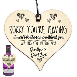 Close to the Bone #1005 Goodbye Wooden Hanging Heart Plaque Funny New Job, Sorry you're leaving Gift