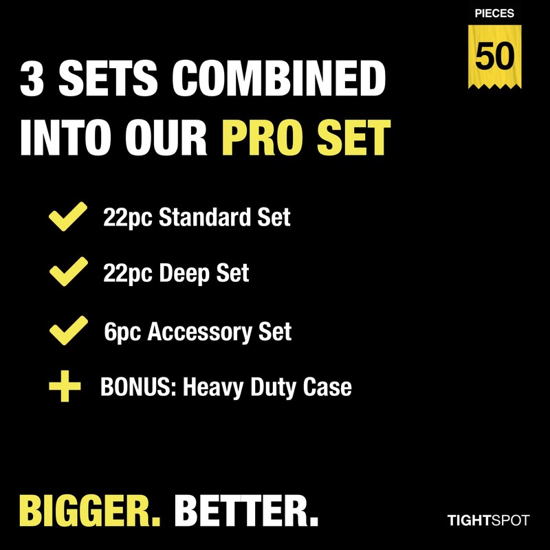 TIGHTSPOT 3/8" Drive 50pc Impact Socket PRO SET, our Most