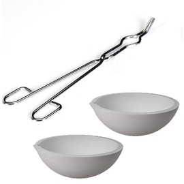 ST TS Set of 2 Scissors + Iris Ceramic Bakeware Dish Bowl 2,800 Degrees for Carving, Couvers, Forging (Scissors + 2 x Urns (Diameter 3.1 inches (8 cm)))