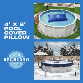 Pool Pillow for Above Ground Swimming Pools, 4x8Ft Air Pillows for Closing Winter, Winter Pool Cover 24 Ft Round Above Ground, 4mm Ultra Thick & Cold-Resistant Winterizing Pillows (10 M Rope Included)