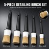 Car Detailing Brush Set, 5-Piece Boar Hair Car Cleaning Brushes