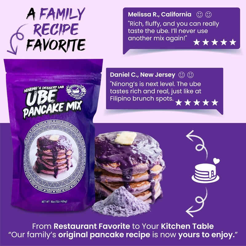Ninong's Dessert Lab Ube Pancake Mix, Ube Flavored Buttermilk Pancake