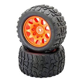 Powerhobby Raptor XL Belted Tires/Viper Wheels (4) Arrma Kraton/Outcast 8S (Orange)