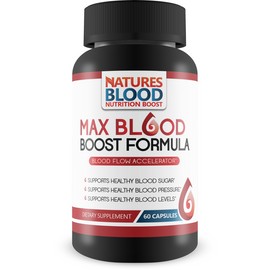 Natures Blood Nutrition Boost Max Blood Boost Formula - Blood Flow Accelerator - Supports Blood Pressure
