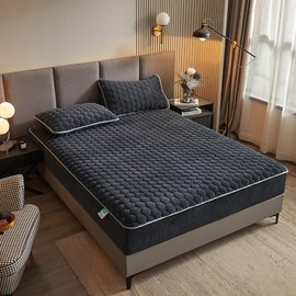 ZIQINPSQ Milk Velvet Fitted Sheet-Cozy Comfy Flannel Bed Sheets - Soft Velvet Fleece Fitted Sheets(No Pillows) with Deep Pocket- Suitable for Season. (Gray, Twin)